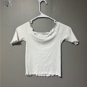 Caution To The Wind Ivory Ruffle Top